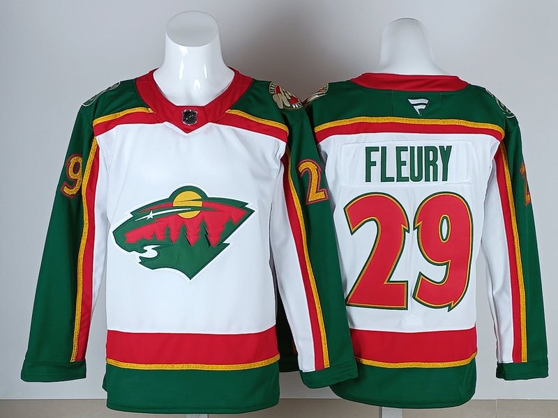 Minnesota Wild Marc Andre Fleury #29 Stitched White Jersey Hockey SIze 52