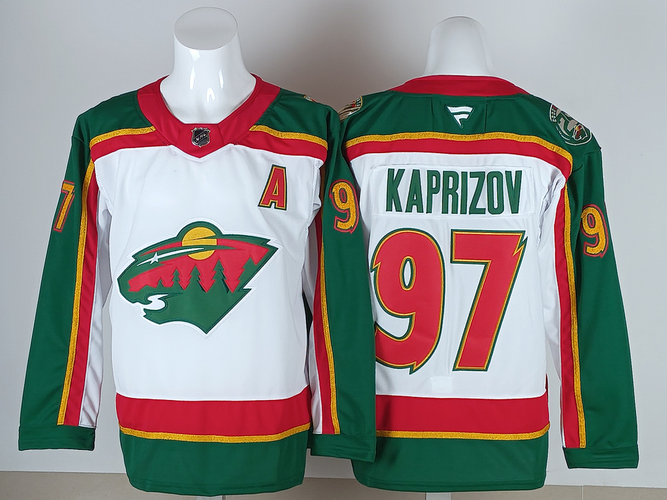 Minnesota Wild Kirill Kaprizov #97 Stitched White Jersey Hockey Jersey SIze 50