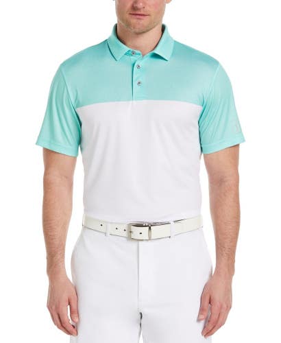 Pga Tour Airflux Polo Shirt Men's Green Stretch Short Sleeve Performance FTS920