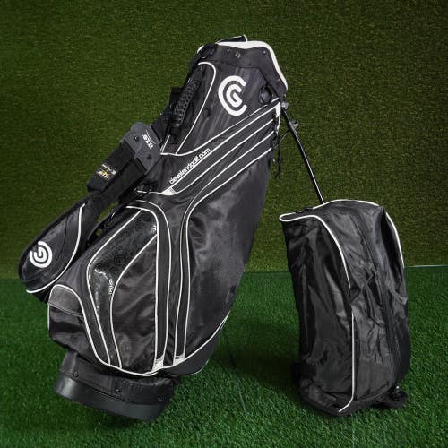 Cleveland Trooper Stand Golf Bag Black / White 8-Way Divider With Rain Hood!