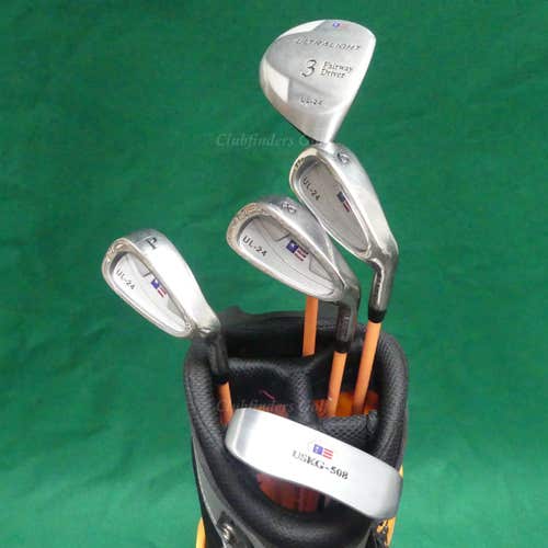 US Kids Ultralight UL-24 5-Piece Complete Golf Club Set w/ Stand Bag