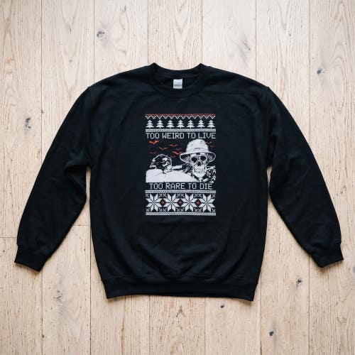 Gildan Mens XL Black Skeleton Graphic Crewneck Pullover Sweatshirt Alt Grunge