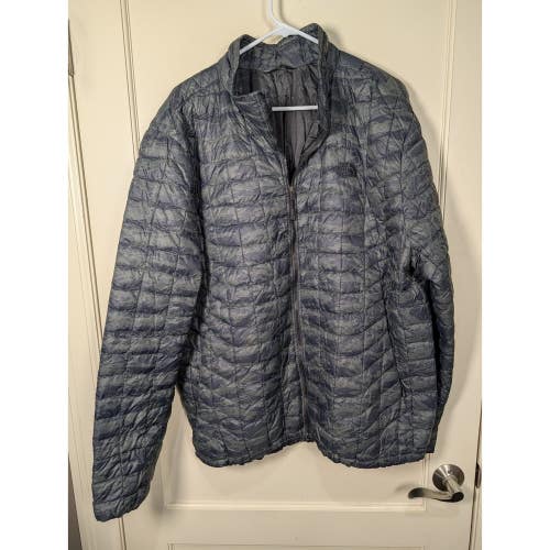 The North Face Mens Thermoball Digital Camo Puffer Jacket Grey XXL