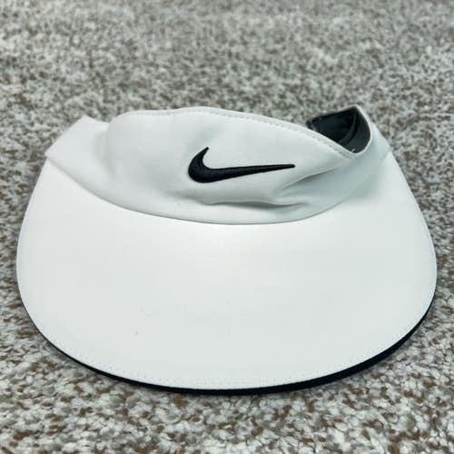 Nike Visor Womens One Size White Dri FIT Wide Brim Tennis Golf Running Sun Sport
