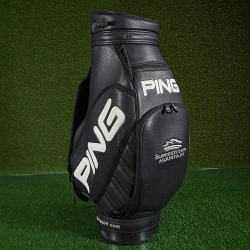 PING Staff Golf Bag Superstition Mountain AZ Club LOGO Black 9 Top 6 Way - Read