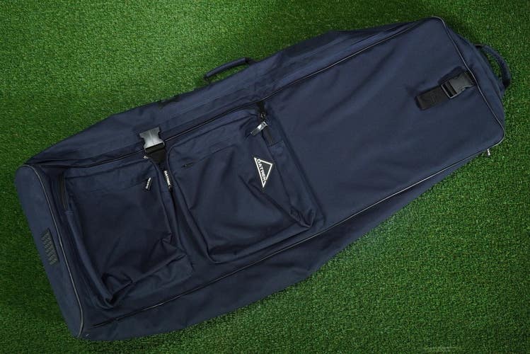 DATREK ROLLING PADDED GOLF TRAVEL BAG WITH STRAP, NAVY BLUE