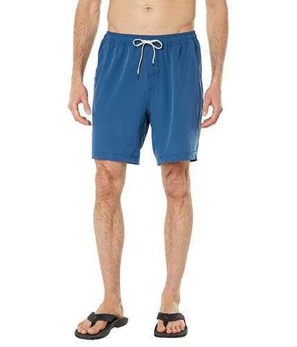 Quiksilver After Surf Shorts Mens Small Blue Flat Front Drawstring Waist JDM1700