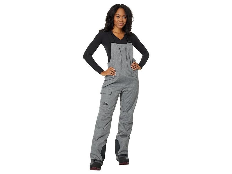 The North Face Freedom Insulated Bib Womens Large Heather Grey Outerwear DDR263