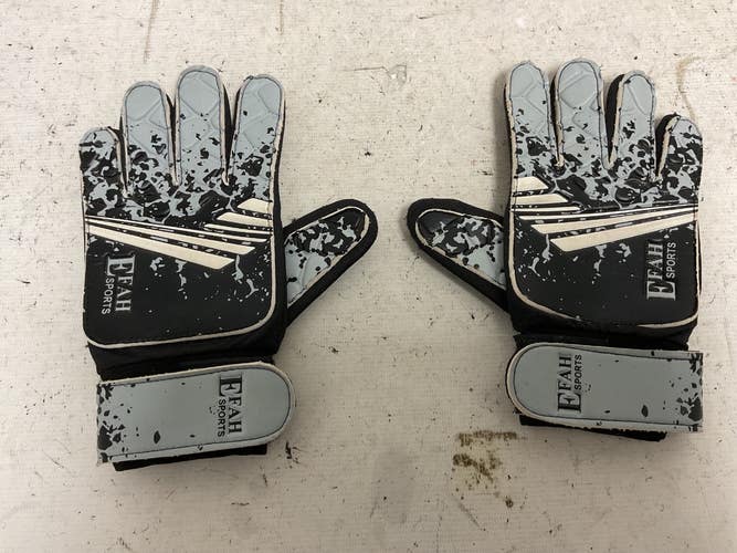 Used EFAH GOALIE GLOVES Soccer Goalie Gloves Black 5 11855-S000212359