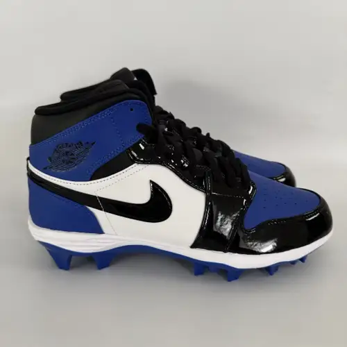 Jordan 1 Mid TD Game Royal Black Football Cleats 9 FJ6805-401 New