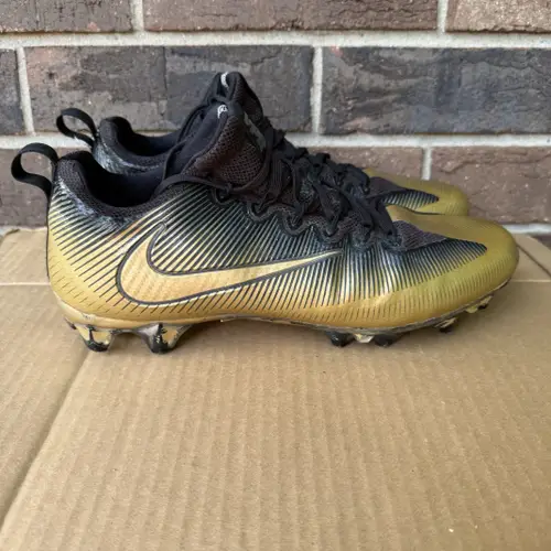 Nike ID Vapor Untouchable Pro Carbon Football Cleats 10 Gold Black Chrome