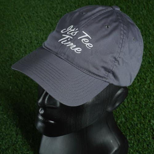 NIKE UNSTRUCTURED HAT IT'S TEE TIME CAP GRAY MEDIUM LARGE, VGC ~ FB6449-021