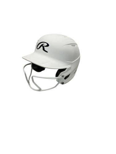 Used Rawlings HELMET W/ FACE MASK Batting Helmet w/Mask White LG 11443-S000210005