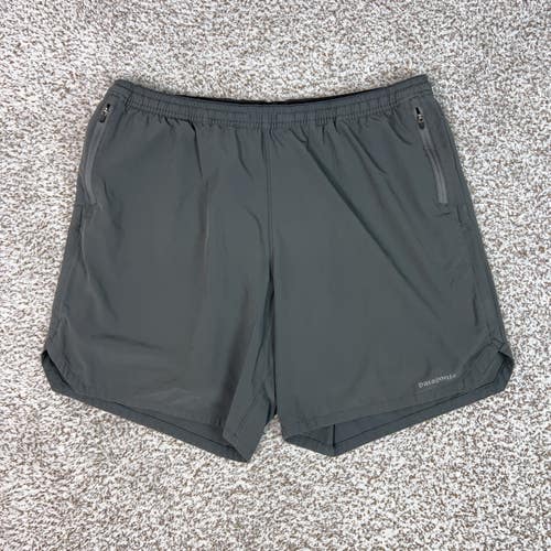Patagonia Shorts Mens Large Gray Running Zip Pockets Stretch Hiking Outdoor Gorp