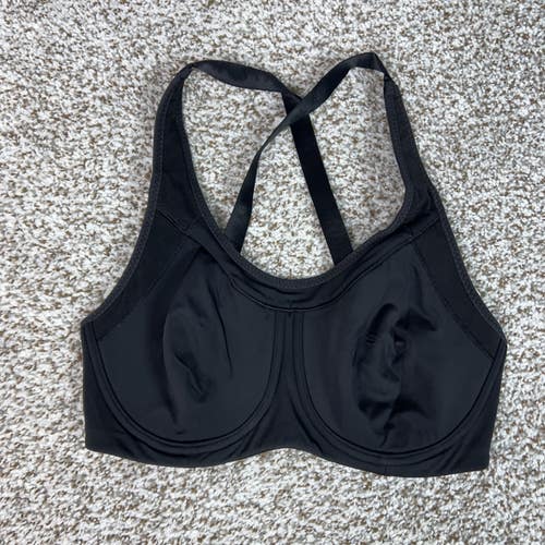 Athleta Sports Bra Womens 32D Black Underwire Crossback Running Gym Yoga Workout
