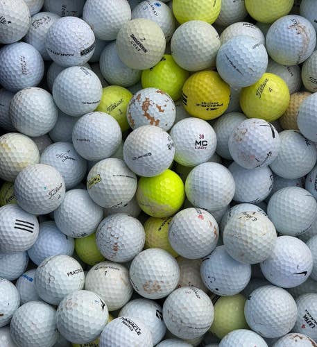 LOT OF 100 GOLF BALLS MIXED BRANDS POOR QUALITY HIT AWAY ~ READ!
