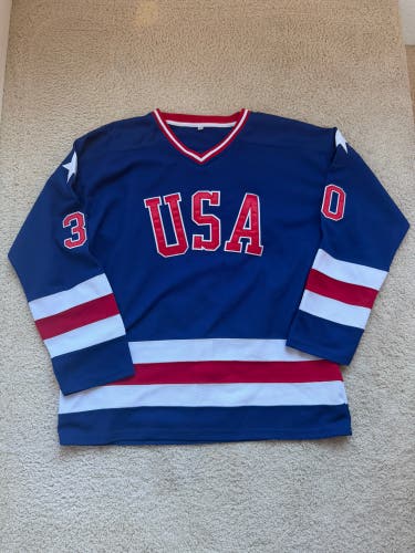 1980 USA Olympic Hockey Jim Craig Jersey Large