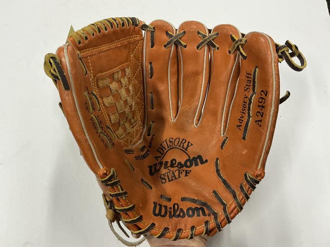 Used Wilson Advisory Staff A2492 Baseball Glove RH Throw Orange 13" 11876-S000012477