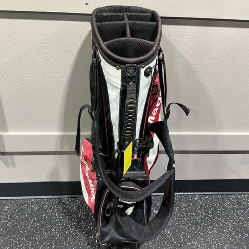 Used Taylormade 6 WAY Mens Stand Bag Black And Red 11876-S000012389
