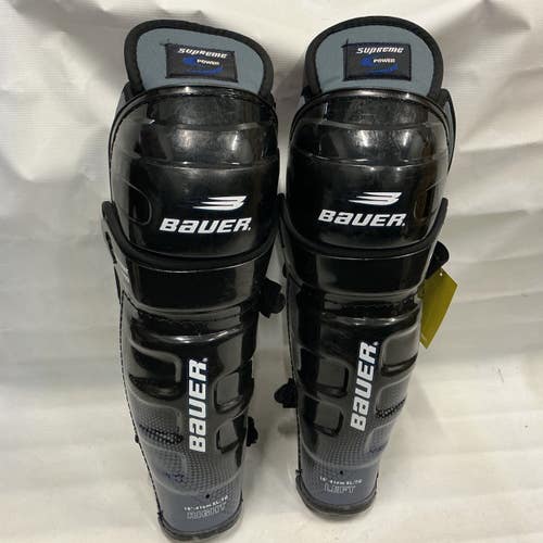 Used Bauer SUPREME 1000 Senior Shin Guards Black And Grey 16" 11876-S000012063