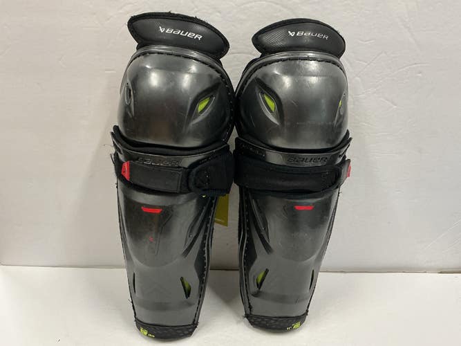 Used Bauer VAPOR 3XPRO Junior Shin Guards Grey And Red 11" 11876-S000012521