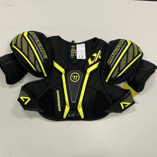 Used Warrior ALPHA LX40 Junior Shoulder Pads Black And Optic Yellow MD 11876-S000010397