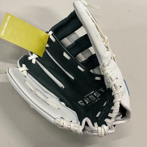 Used Easton Ghost Flex GFY12CB Fastpitch Glove LH Throw Green And White 12" 11876-S000010368