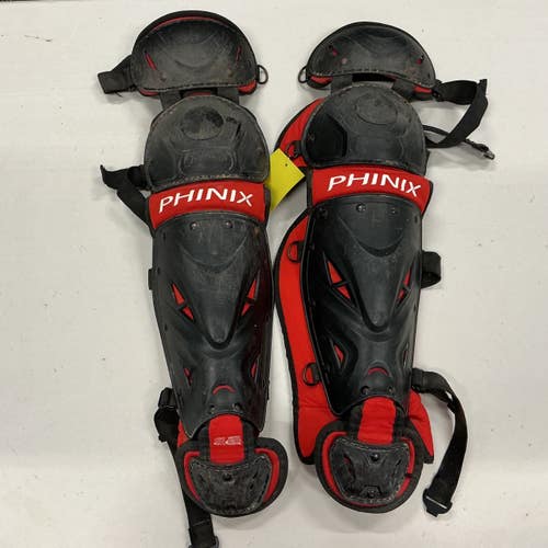 Used PHINIX Catchers Leg Guards Black And Red Youth 11876-S000010649