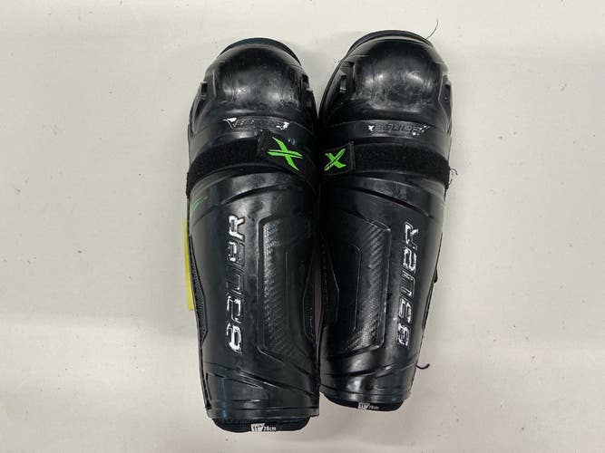 Used Bauer X Junior Shin Guards Black And Navy Blue 11" 11876-S000010609