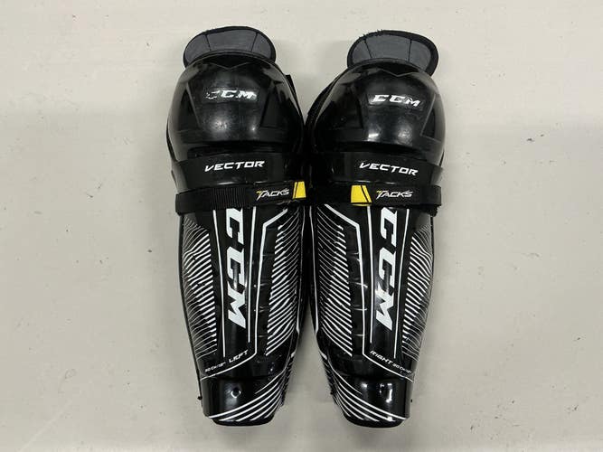 Used CCM TACKS VECTOR Junior Shin Guards Black 12" 11876-S000010554