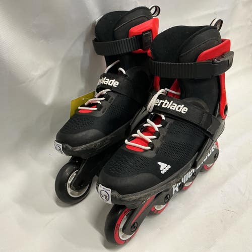 Used Rollerblade MICROBLADE Junior Rec Fitness Skates Red Adjustable 11876-S000011325