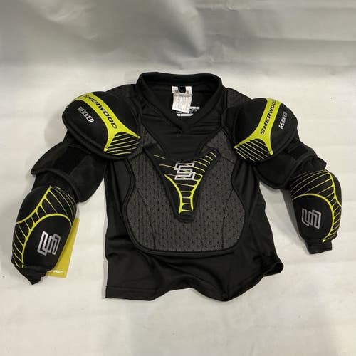 Used Sher-wood REKKER Youth Shoulder Pads + Elbow Pads Black And Optic Yellow SM 11876-S000011388