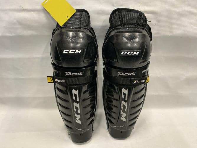 Used CCM TACKS 9550 Junior Shin Guards Black 12" 11876-S000010766