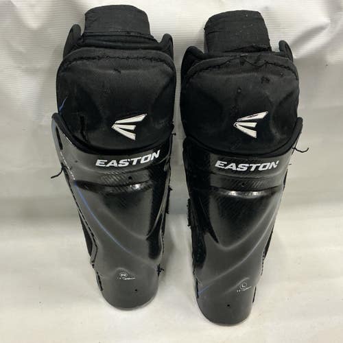 Used Easton STEALTH Junior Shin Guards Black And Royal Blue 11" 11876-S000012224