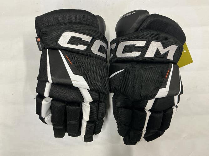 Used CCM TACKS XF PRO Junior Gloves Black And White 12" 11876-S000011097