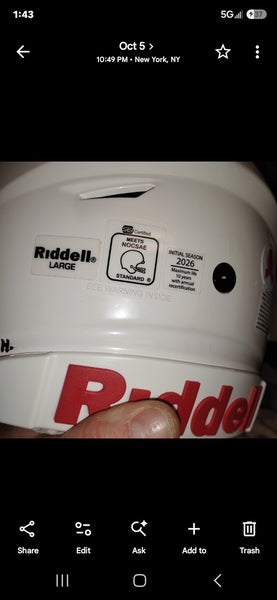 White Large Riddell SpeedFlex Helmet (New)