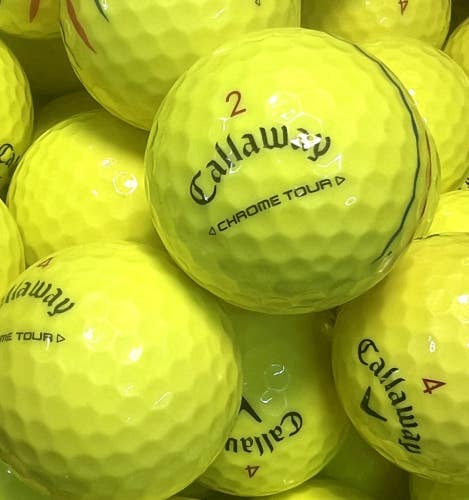 4 Dozen Premium AAA Yellow Callaway Chrome Tour / Tour X Used Golf Balls