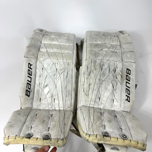 Used White Bauer Reactor 4000X Goalie Pads | 28+1" | AB133