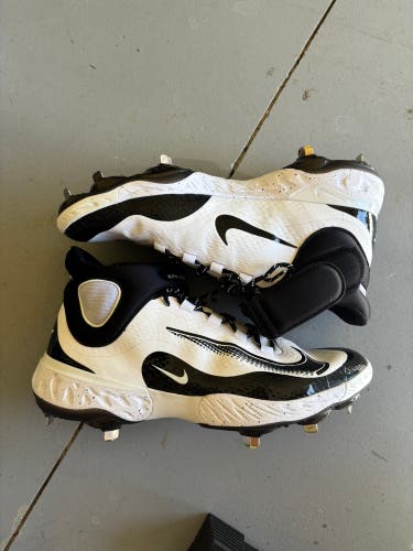 White Men's Size 13.0 (W 14.0) Adult Nike React High Top Metal (New) / Black and White