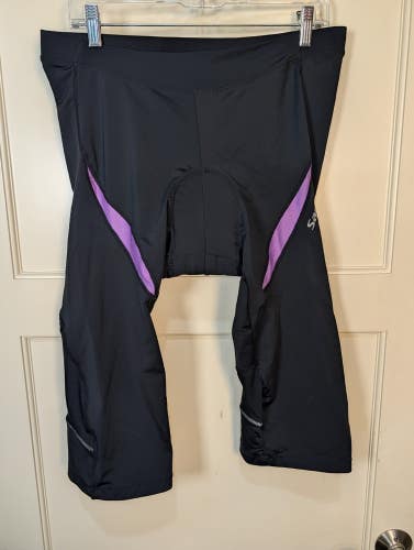 NWT Santic Women's Capris 3/4 Padded Cycling Pants Women's Size3 XL Bike Black