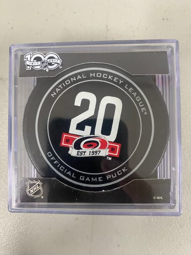 Carolina Hurricanes 20th anniversary puck