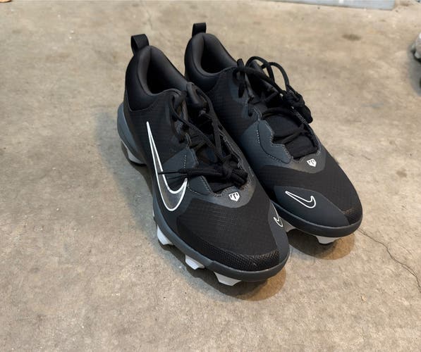 Black Men's Size M 11.5 (W 12.5) Adult Nike Force zoom trout 9 pro Low Top Molded Cleats (New)