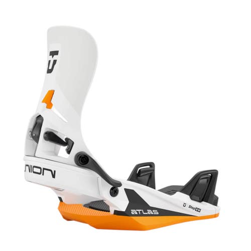 New in Box Union Atlas Step On Mens Snowboard Bindings White/Orange - 2026 Model (Large)