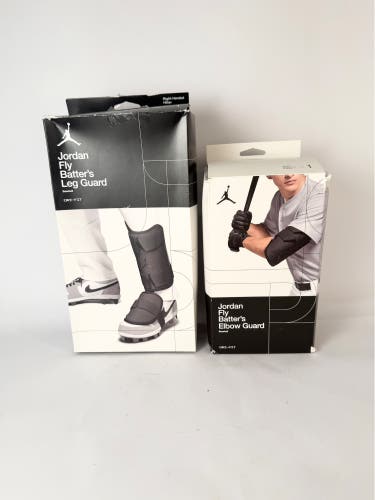 Nike Jordan Fly Batter's Leg Guard and Elbow Guard Bundle Adult OSFM RHH Black