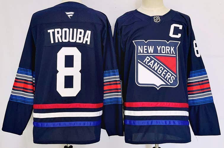 Men's New York Rangers Trouba 8 Stitched Jersey Ice Hockey Jersey size 50