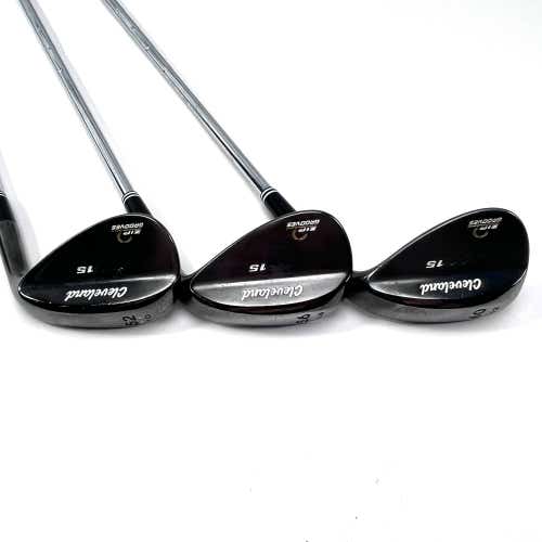 Cleveland CG15 Black Pearl Wedge Set 52* 10 | 56* 14 | 60* 12 Traction Wedge RH