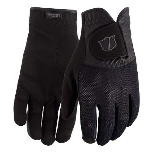 Wilson Men's Rain Golf Gloves (Mens Pair, Black) 2024 NEW