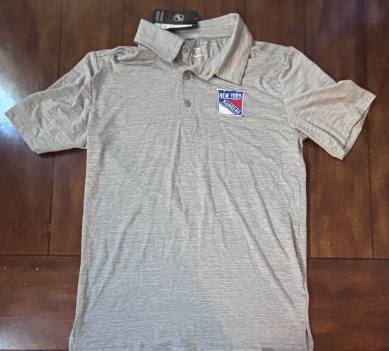 New York Rangers Fanatics Adult Small Gray Polo Shirt NWT