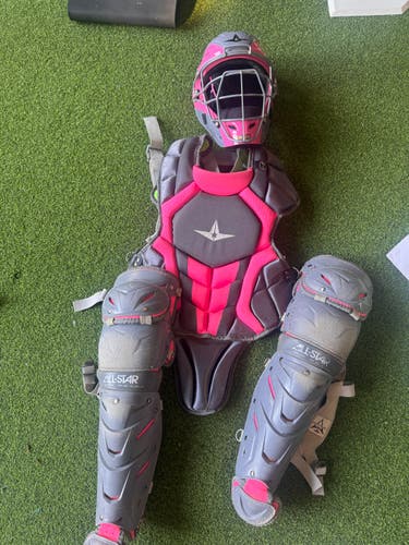 All Star System 7 Axis Catcher's Set Pink/Grey 9-12