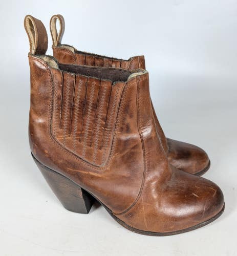 Freebird by Steven FB Morgan Women Distressed Brown Leather Ankle Boots Size 7